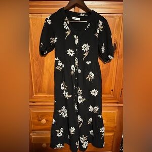 Floral Black Dress